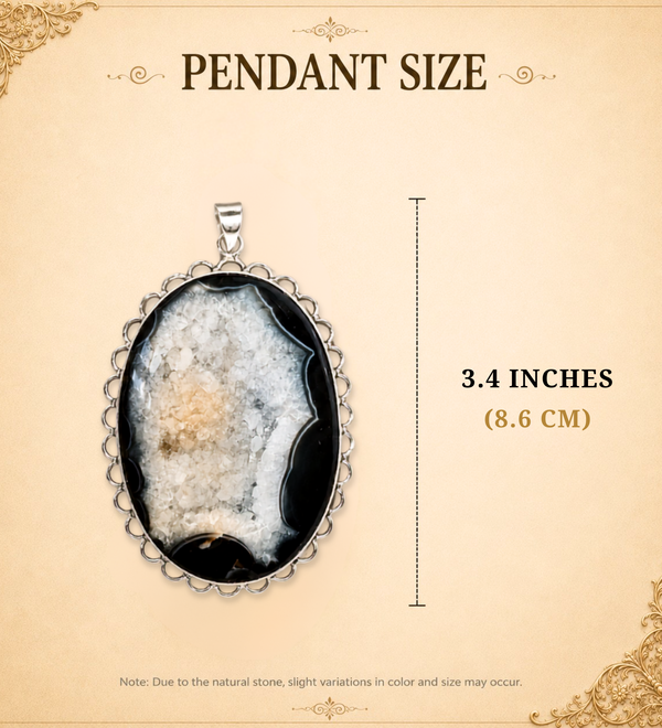 Andhkaar Raksha Black Druzy Pendant