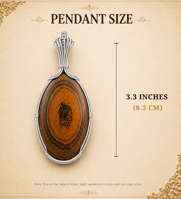 Sterling Silver Radiant Illusion Tiger Eye Charm Pendant