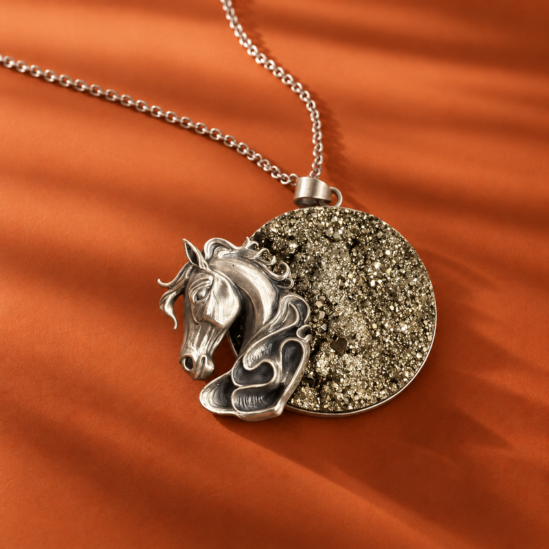 Run to Prosperity - Pyrite Horse Pendant