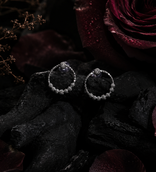 Sterling Silver Glimmer Seven Bead Hoops