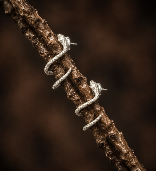 Sterling Silver Serpentine Coil Earrings