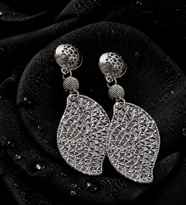 Sterling Silver Shimmer Leaves Earring