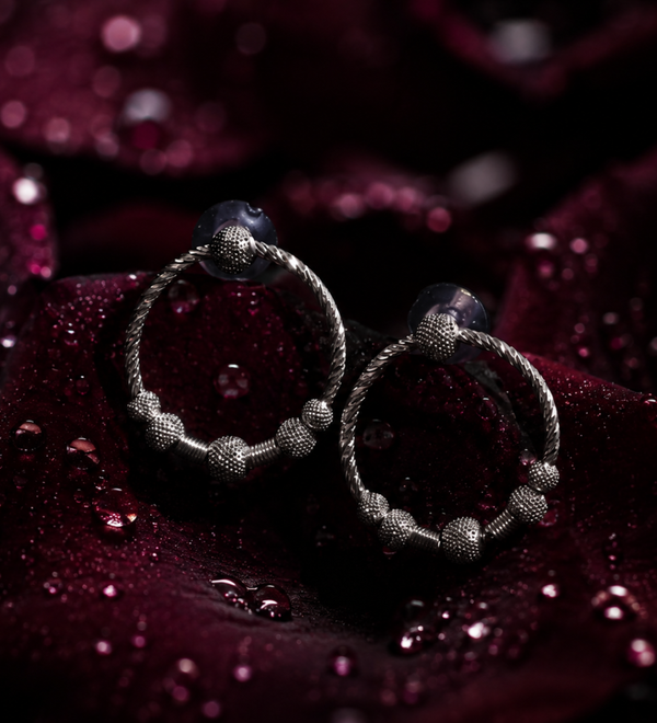 Sterling Silver Sparkle Cluster hoops
