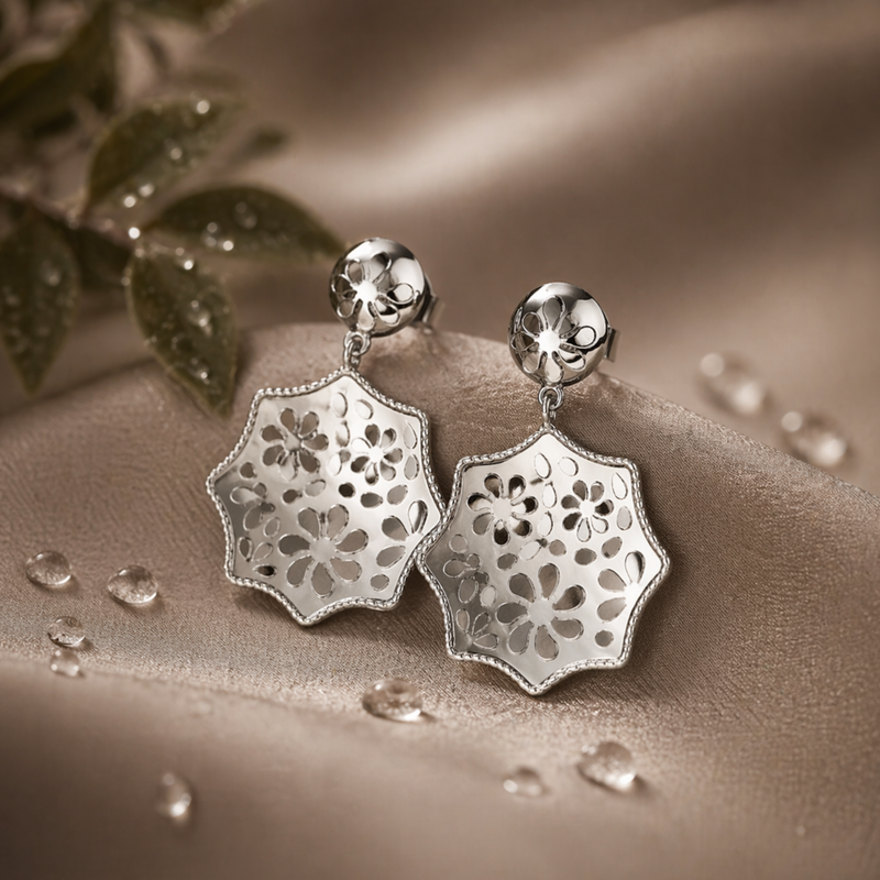 Sterling Silver Starburst Partywear Earrings