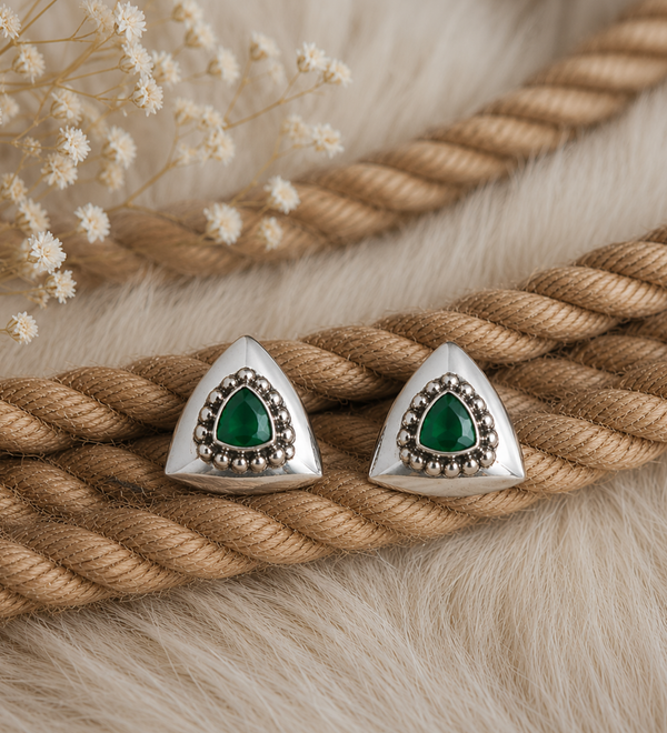 Sterling Silver Tribal Triad Earrings