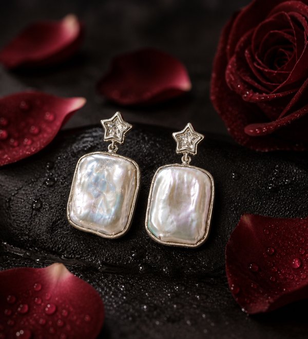 Sterling Silver Beautiful Mother Of Pearl Party Western Earring