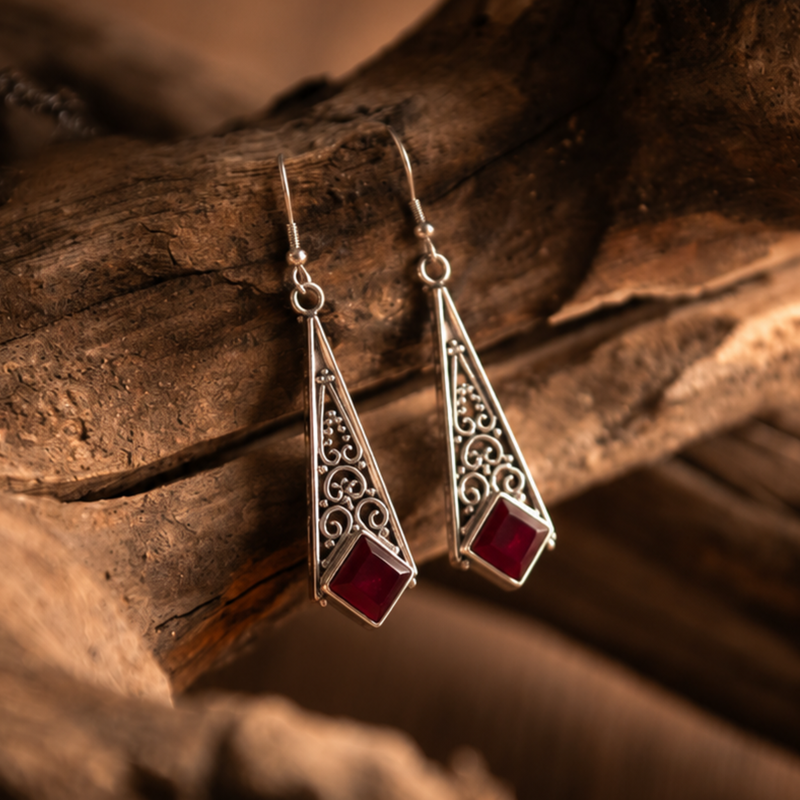 Sterling Silver Cone Shape Designer Earring