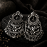 Sterling Silver Heritage Anarkali Rani Style Earring with Self Antique Design