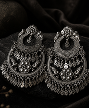 Sterling Silver Heritage Anarkali Rani Style Earring with Self Antique Design