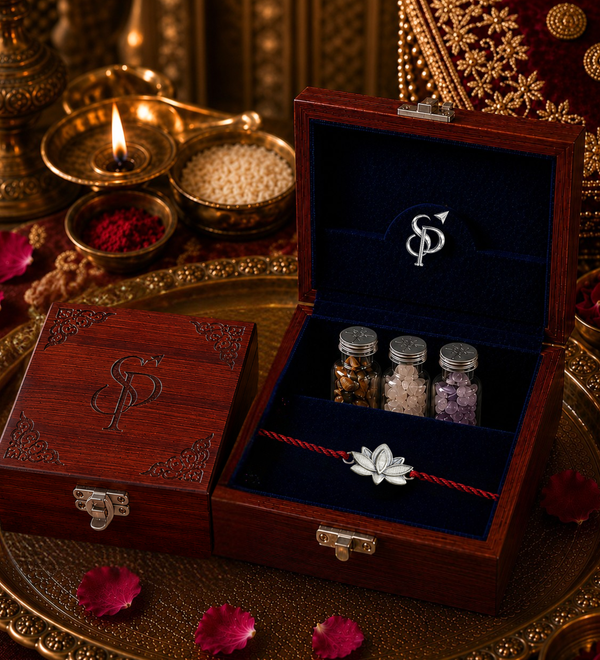 Sterling Silver Lotus Rakhi