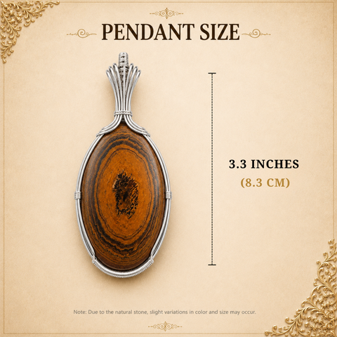 Sterling Silver Radiant Illusion Tiger Eye Charm Pendant