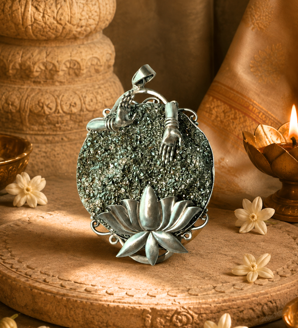 Sterling Silver Divine Lakshmi Pyrite Pendant