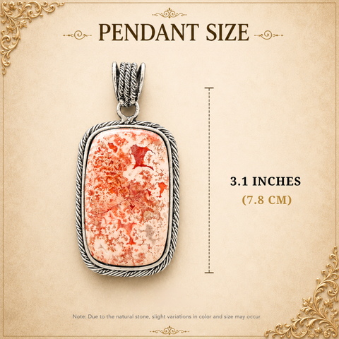 Mann Sukh Pink Lace Agate Pendant