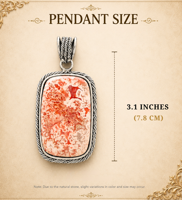 Mann Sukh Pink Lace Agate Pendant