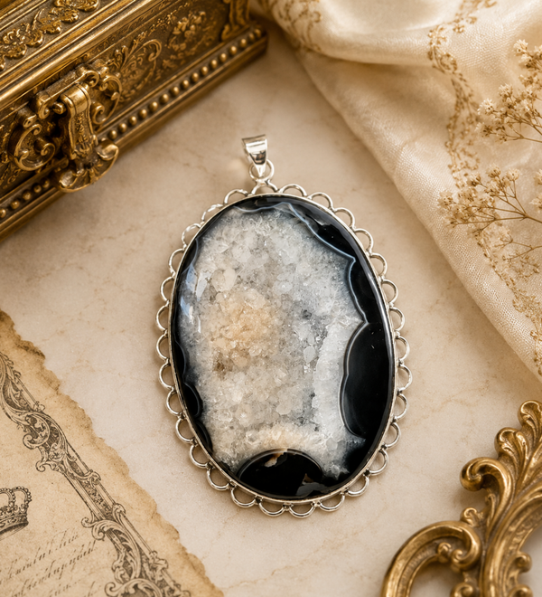 Andhkaar Raksha Black Druzy Pendant
