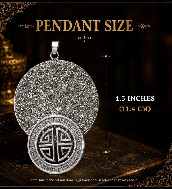 Sterling Silver Royal Medallion Pyrite Pendant