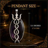 Sterling Silver Trishul Naga Amethyst Pendant