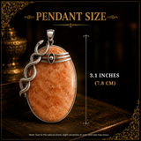 Sterling Silver Trinetra Naga Sunstone Pendant