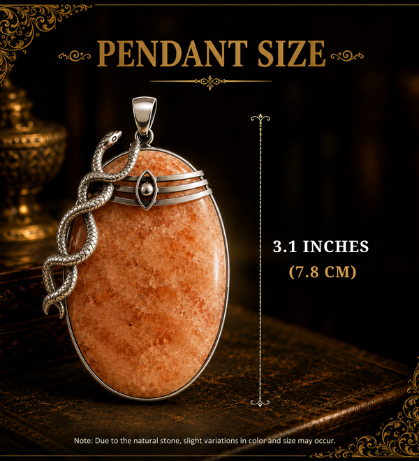 Sterling Silver Trinetra Naga Sunstone Pendant