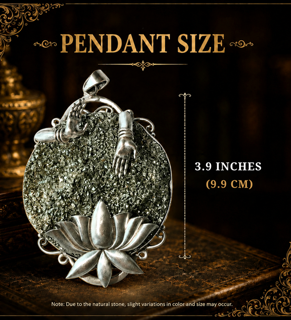 Sterling Silver Divine Lakshmi Pyrite Pendant