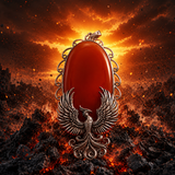 Sterling Silver Rising Phoenix Red Onyx Pendant