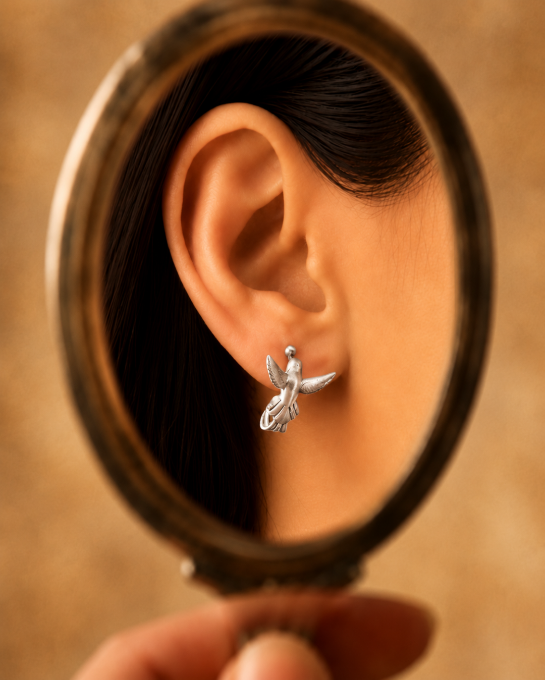 Sterling Silver Plumed Sparrow Earrings