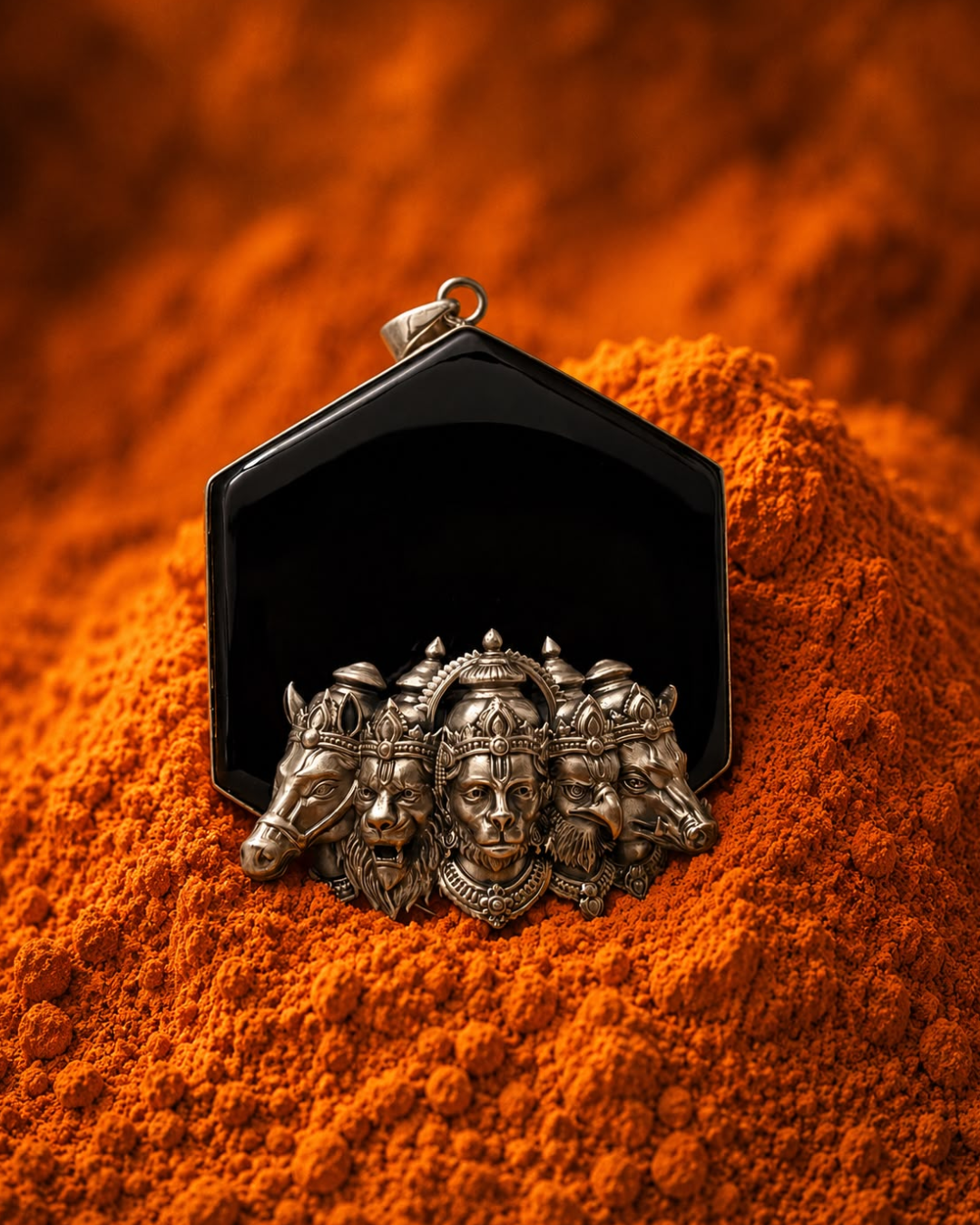 Sterling Silver Panchmukhi Hanuman Pendant