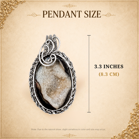 Black Druzy Pendant