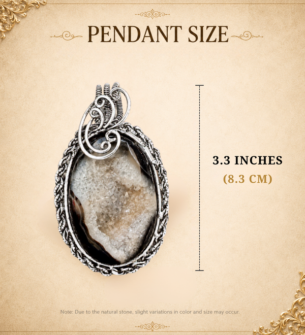 Sankat Kavach Black Druzy Pendant