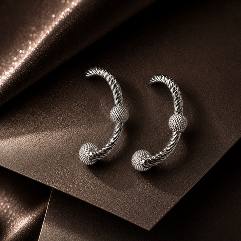 Sterling Silver Artemis Hoops