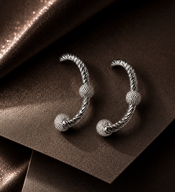 Sterling Silver Artemis Hoops