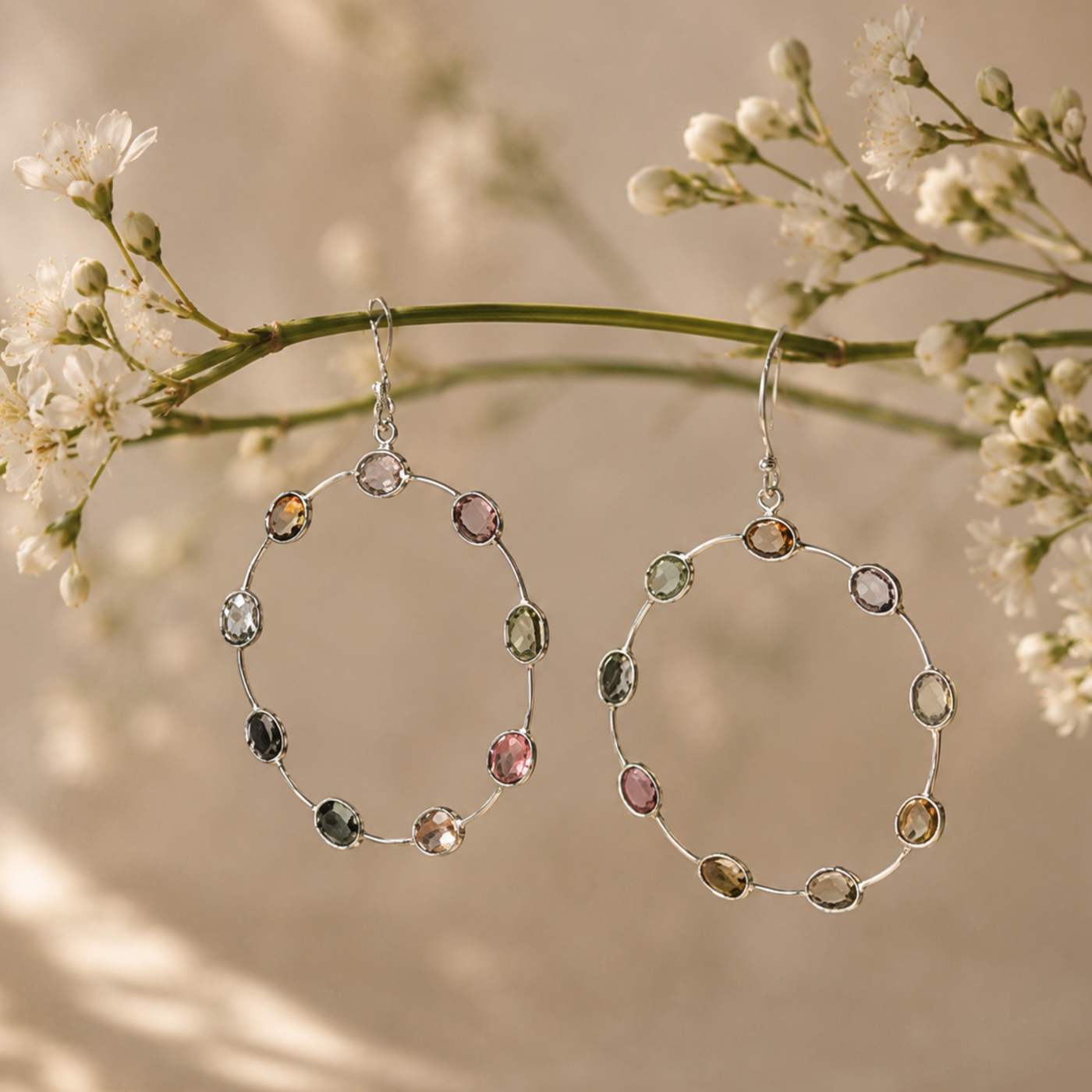 Sterling Silver Chroma Hoops Earring