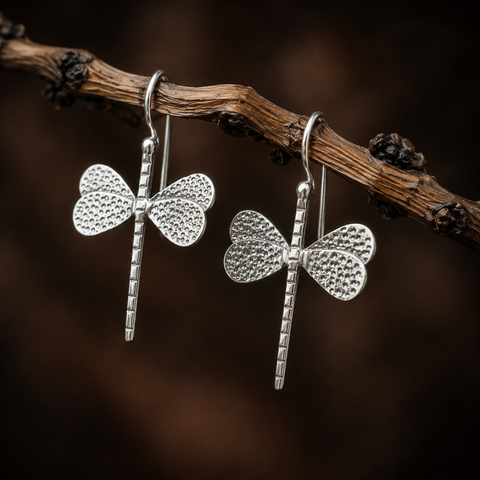 Sterling Silver Dragonfly Whisper Earrings