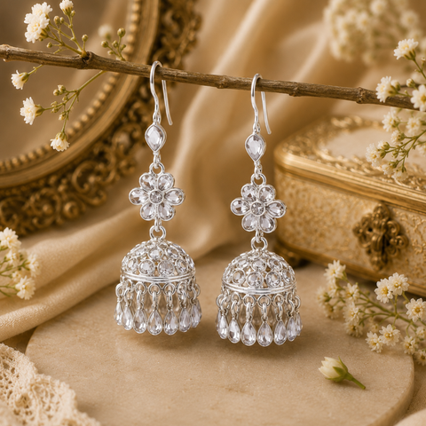 Sterling Silver Elysian Maharani Jhumka Dangles Earring