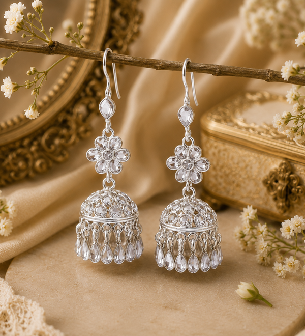 Sterling Silver Elysian Maharani Jhumka Dangles Earring