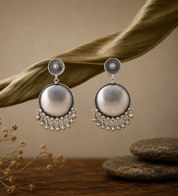 Sterling Silver Floral Dangle Earrings