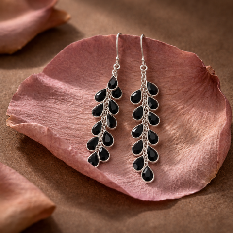 Sterling Silver Garnet Cascade Delights Designer Earrings