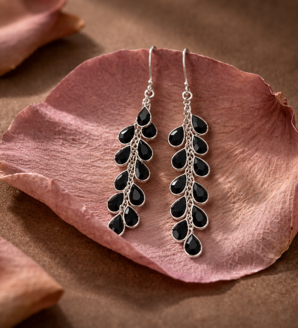 Sterling Silver Garnet Cascade Delights Designer Earrings