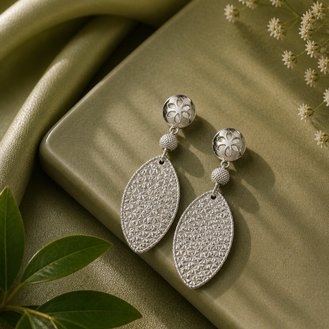 Sterling Silver Leaf Whisper Earrings