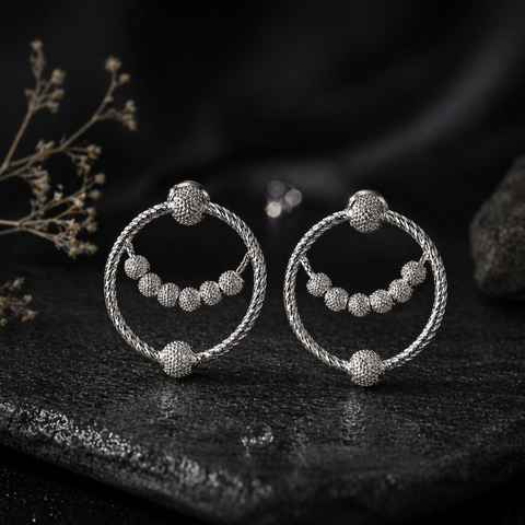 Sterling Silver Luna Sphere Earrings