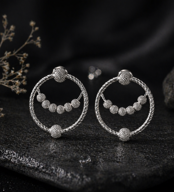 Sterling Silver Luna Sphere Earrings