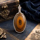 Sterling Silver Radiant Illusion Tiger Eye Charm Pendant