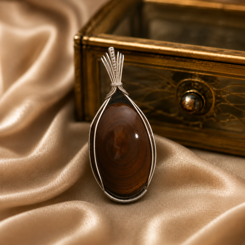 Sterling Silver Radiant Reverie Tiger Eye Pendant