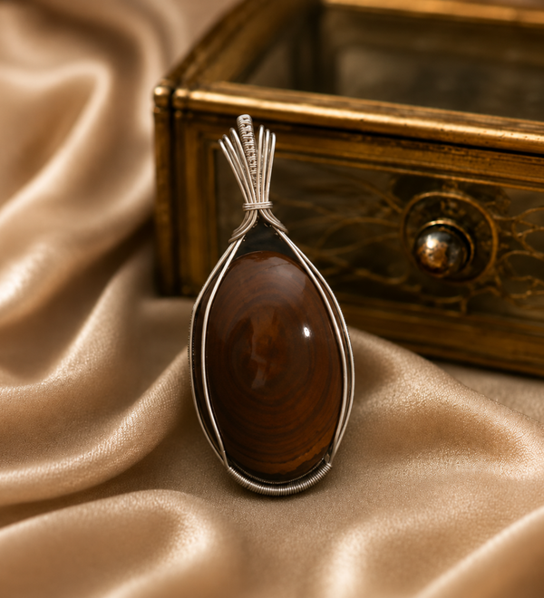 Sterling Silver Radiant Reverie Tiger Eye Pendant That Ignites Imagination