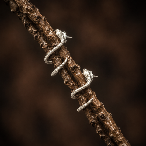 Sterling Silver Serpentine Coil Earrings