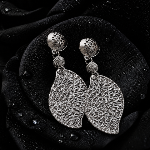 Sterling Silver Shimmer Leaves Earring