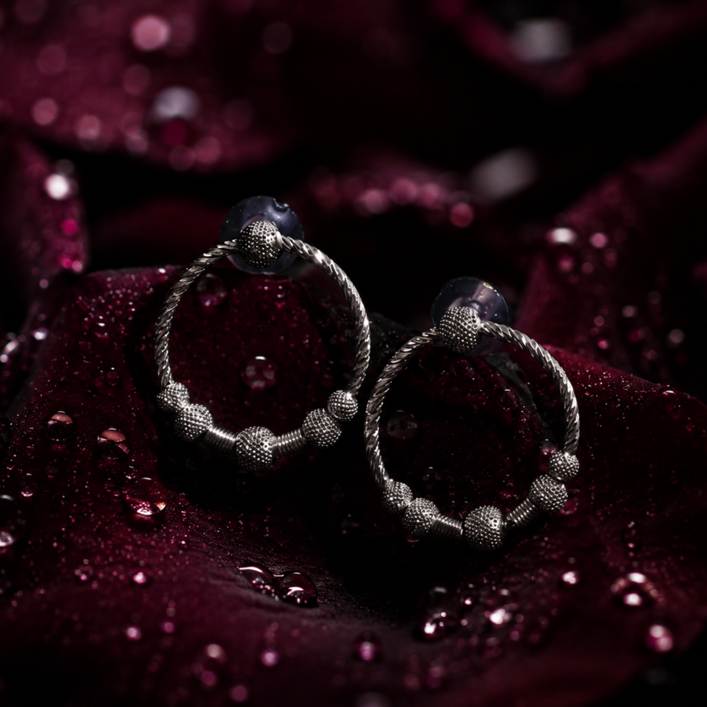 Sterling Silver Sparkle Cluster hoops