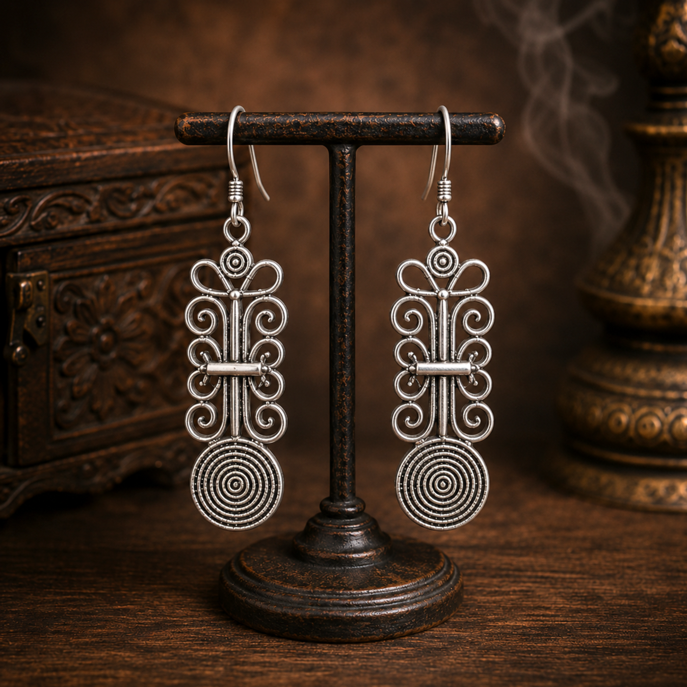 Sterling Silver Spiral Symphony Elegance Earrings