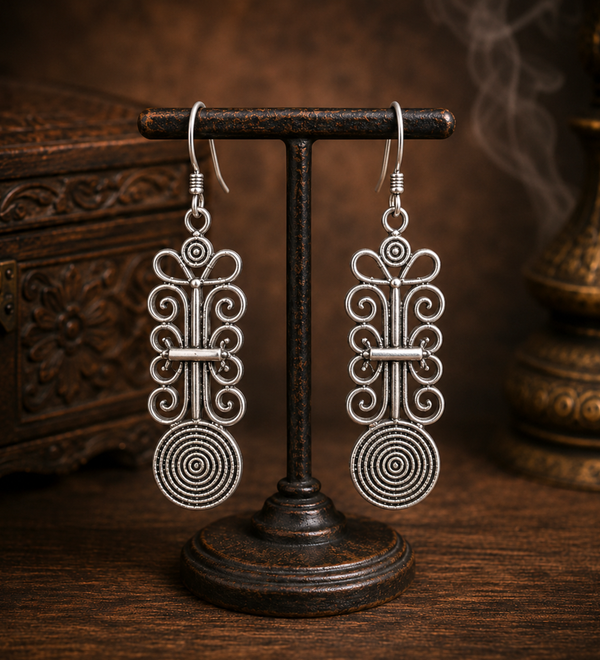 Sterling Silver Spiral Symphony Elegance Earrings