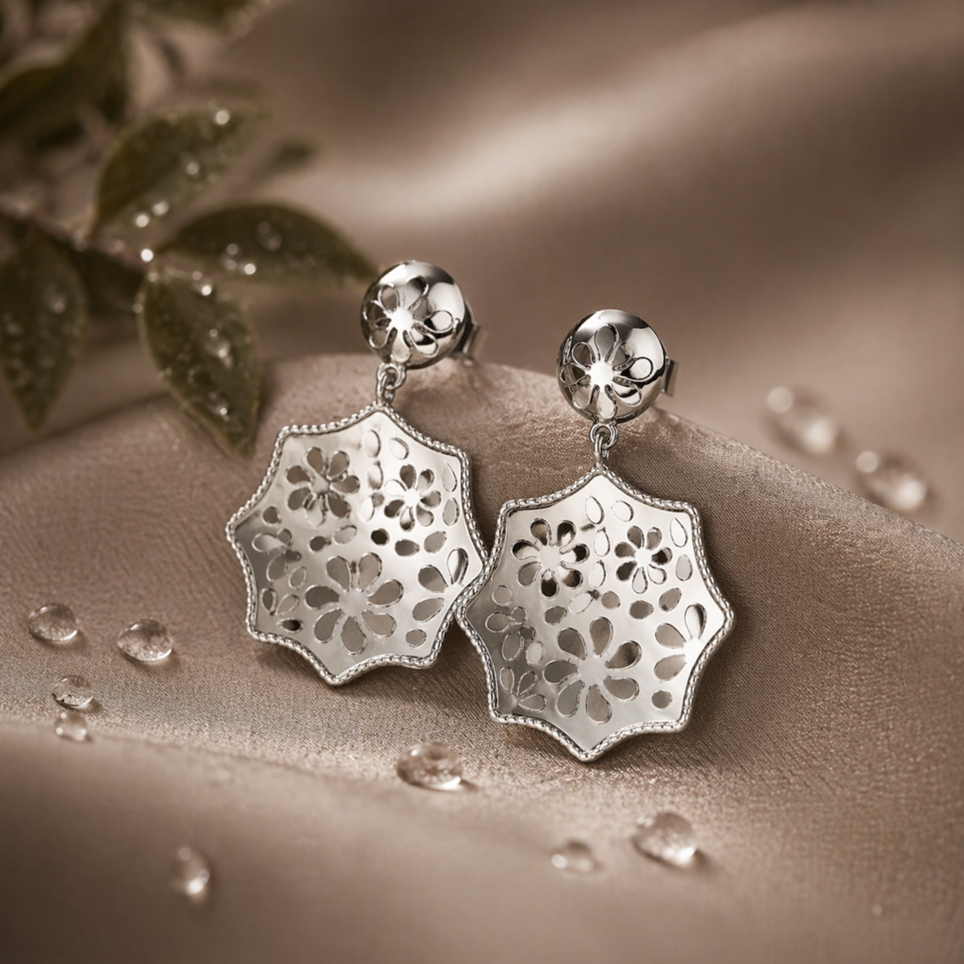 Sterling Silver Starburst Partywear Earrings